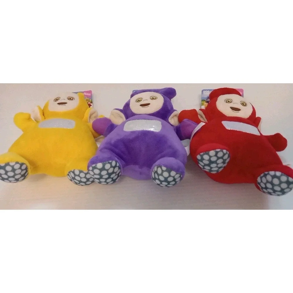 Teletubbies‎ Red Purple Yellow Plush Squeaky Fun Playful Dog Toy Bundle
